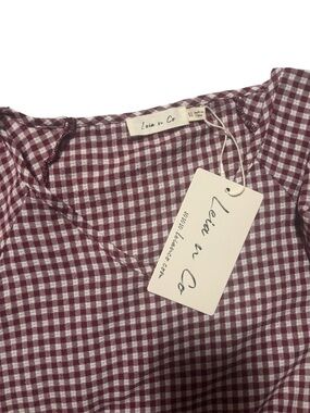 Leia n Co Gingham Dress in Burgundy and White Size XL